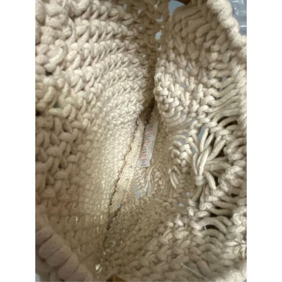 World Market Exclusive Boho Crochet and Wood Crossbody Purse Bag - Picture 4 of 6